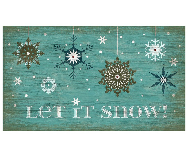 Custom Snowflakes Let It Snow Vintage Style Metal Sign