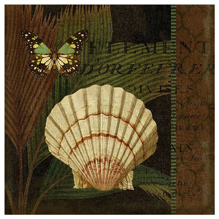 Trinidad 4 Seashell and Butterfly Vintage Style Metal Sign