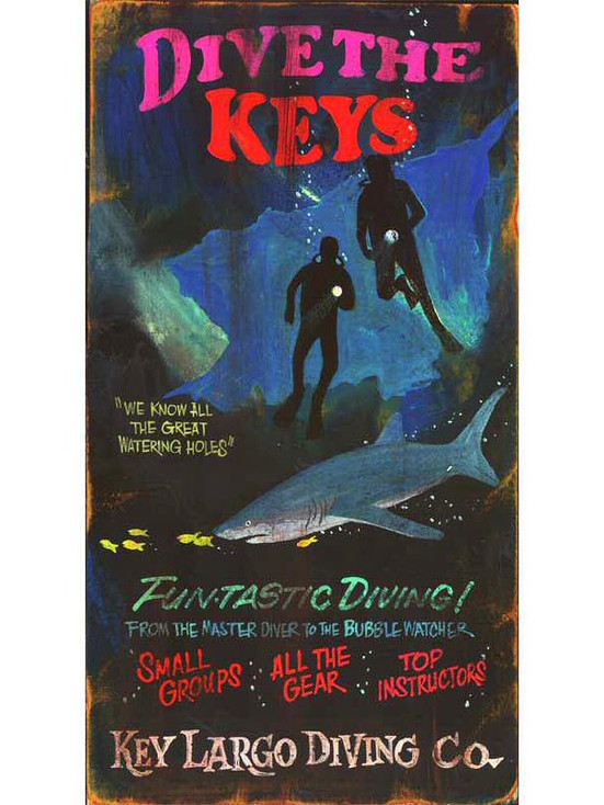 Custom Dive the Keys Vintage Style Metal Sign