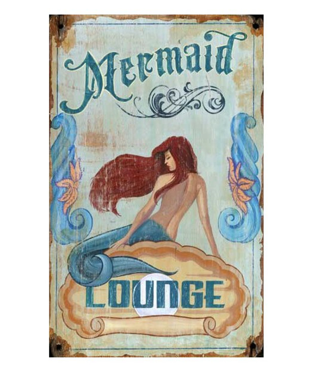 Custom Mermaid Lounge Vintage Style Metal Sign