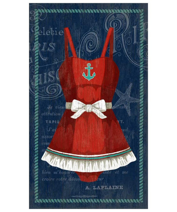 Old Fashioned Red & White Swimsuit Vintage Style Metal Sign