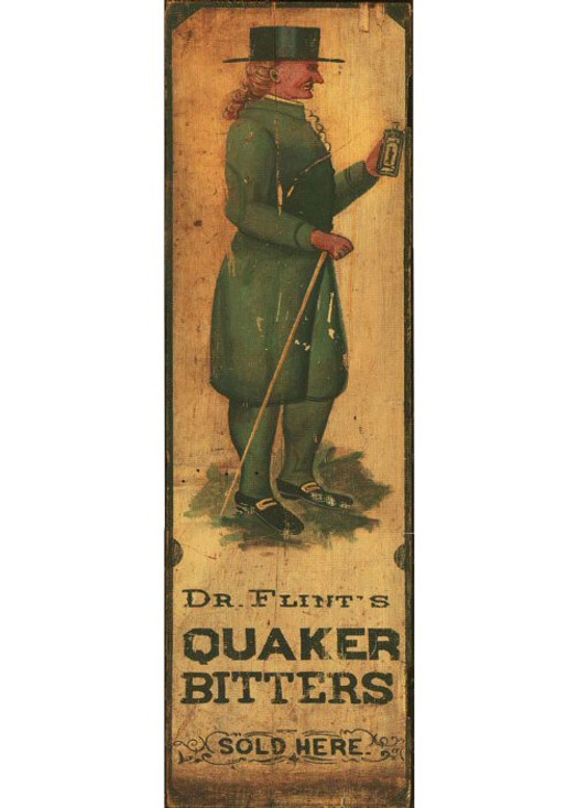 Custom Quaker Bitters Vintage Style Metal Sign