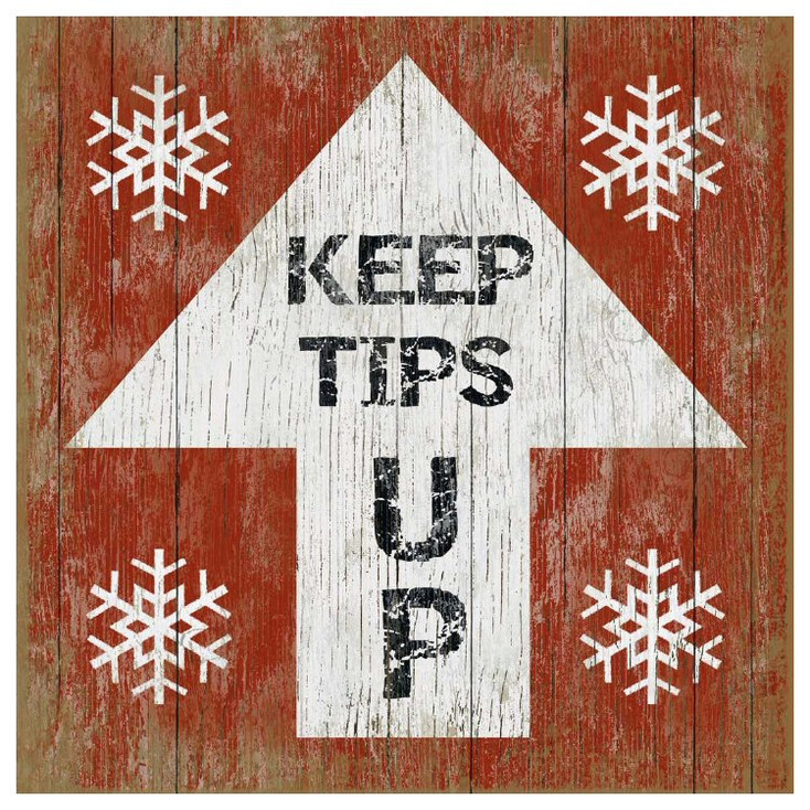 Custom Keep Tips Up Ski Vintage Style Metal Sign