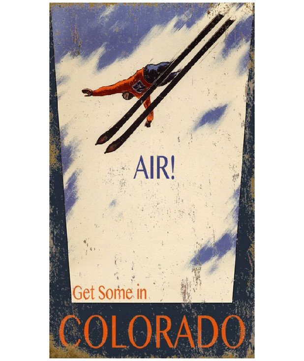 Custom Get Some Air in Colorado Skiing Vintage Style Metal Sign