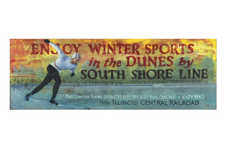 Custom Winter Sports in the Dunes Vintage Style Metal Sign
