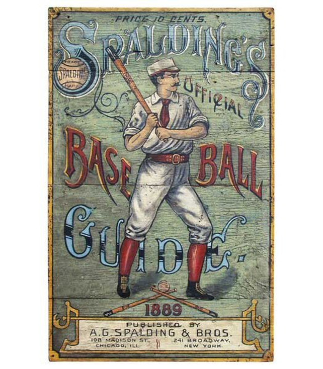 Custom Spalding's Baseball Guide Vintage Style Metal Sign