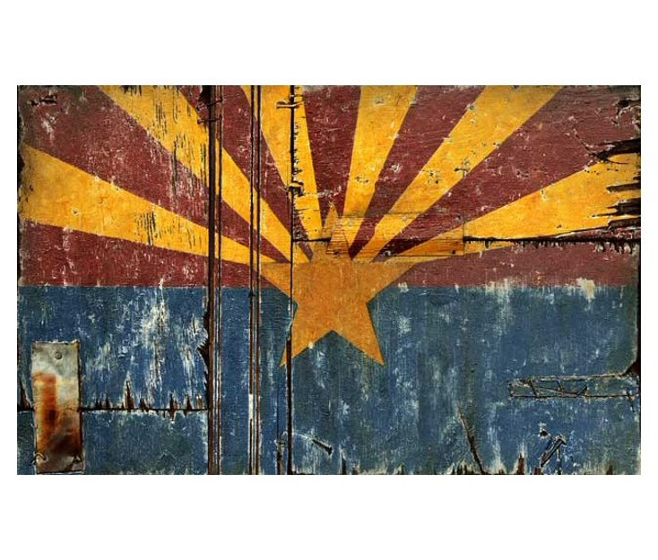 Arizona Flag Vintage Style Metal Sign