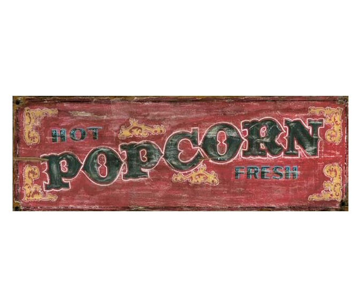 Custom Red Hot Fresh Popcorn Vintage Style Metal Sign