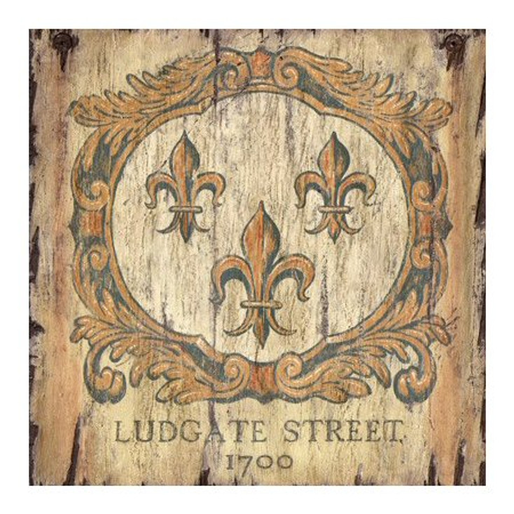 Custom Fleur De Lis 1700 Ludgate Street Vintage Style Metal Sign