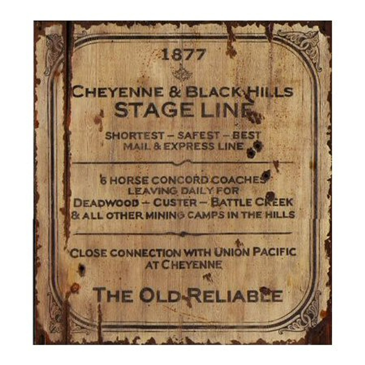 Custom Cheyenne and Black Hills Stage Line Vintage Style Metal Sign