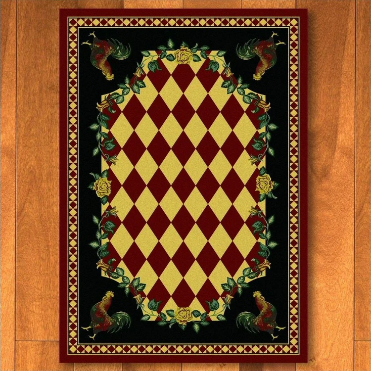 8' x 11' High Country Rooster Red Rectangle Rug