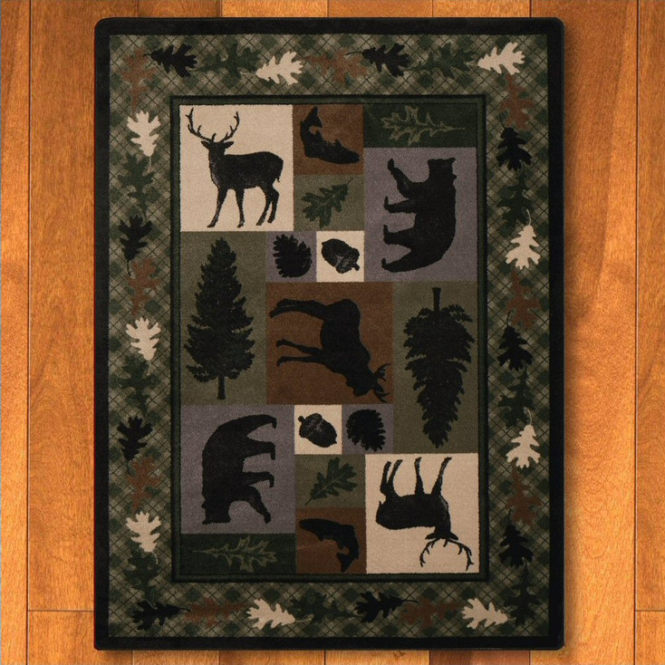 8' x 11' Wildlife Retreat Multi Animal Rectangle Rug