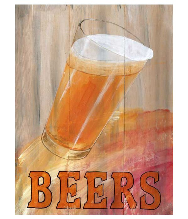 Custom Beer Glass Vintage Style Wooden Sign