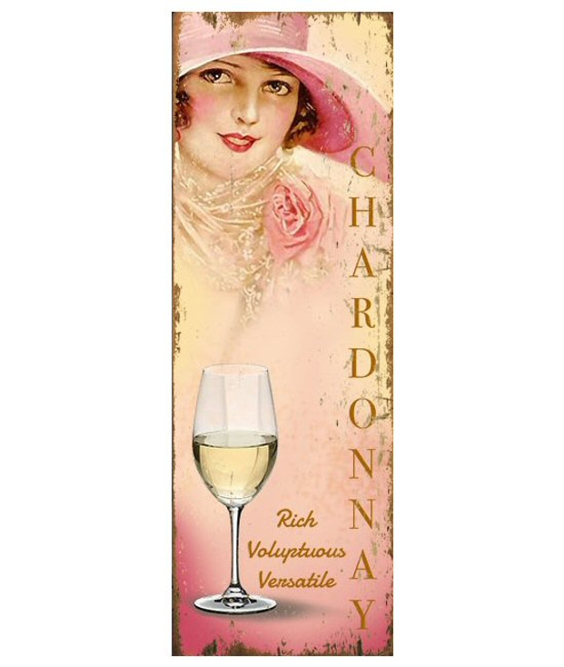 Custom Miss Chardonnay Wine Vintage Style Wooden Sign