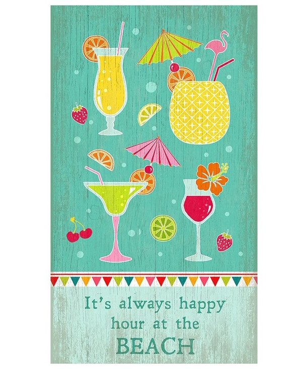 Custom Happy Hour at the Beach Vintage Style Wooden Sign