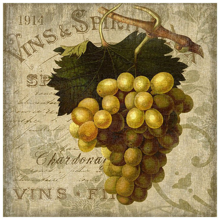 Wine Green Grapes Vintage Style Wooden Sign