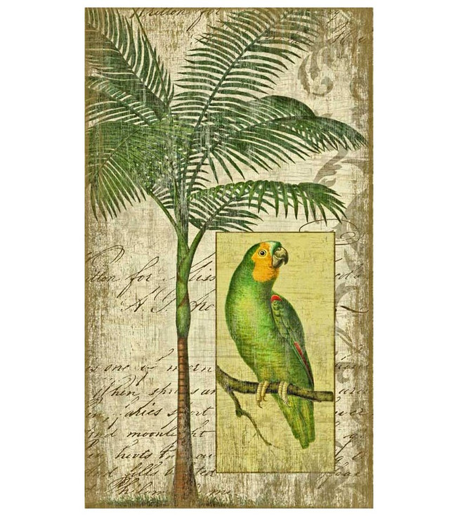 Tropical Parrot Bird II Vintage Style Wooden Sign