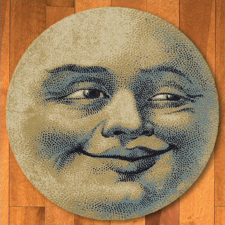 6' Moon Face Light Round Rug