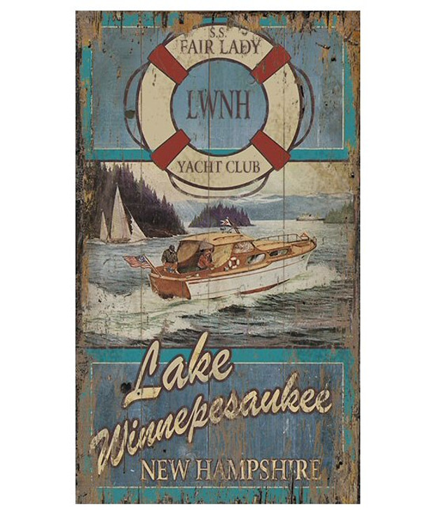 Custom Fair Lady Yacht Club Boating Vintage Style Wooden Sign