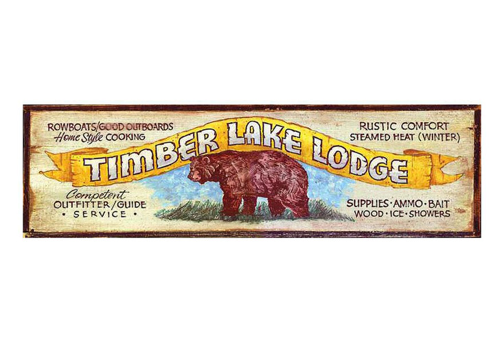 Custom Timber Lake Lodge Vintage Style Wooden Sign