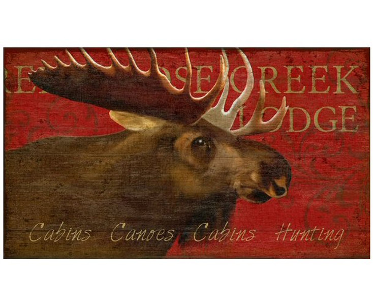 Custom Moose Creek Lodge Vintage Style Wooden Sign