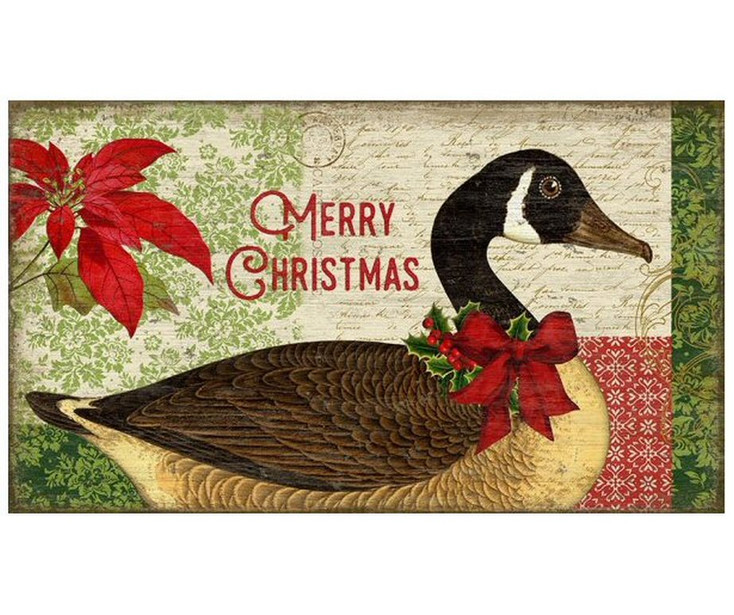 Custom Merry Christmas Goose Vintage Style Wooden Sign