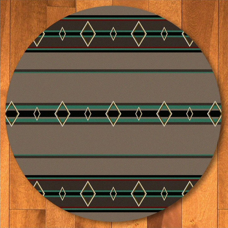 8' Old Timer Turquoise Southwest Round Rug