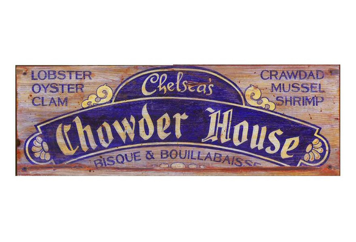 Custom Chelseas Chowder House Vintage Style Wooden Sign