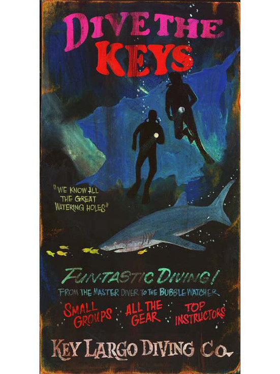 Custom Dive the Keys Vintage Style Wooden Sign