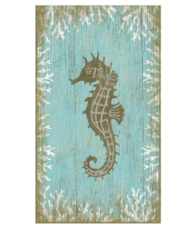 Seahorse Facing Left Vintage Style Wooden Sign