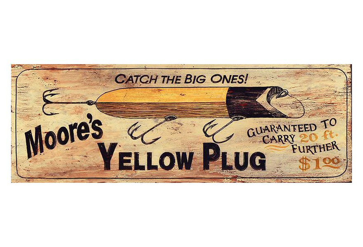 Custom Moores Yellow Plug Vintage Style Wooden Sign