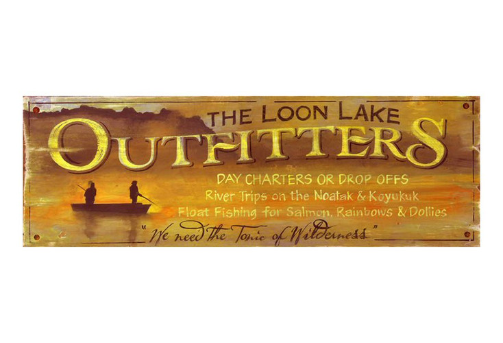Custom The Loon Lake Outfitters Vintage Style Wooden Sign