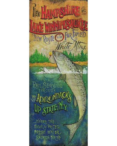 Custom White Mountains Vintage Style Wooden Sign