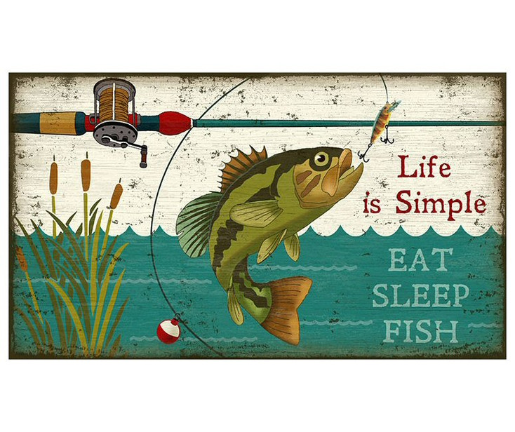 Custom Eat Sleep Fish Vintage Style Wooden Sign
