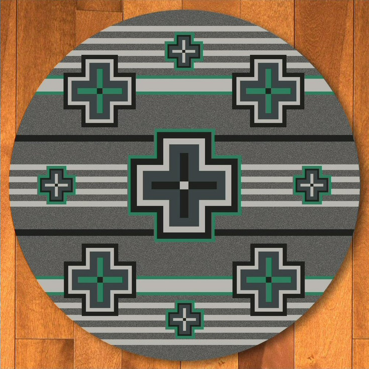 8' Bounty Jade Southwest Round Rug