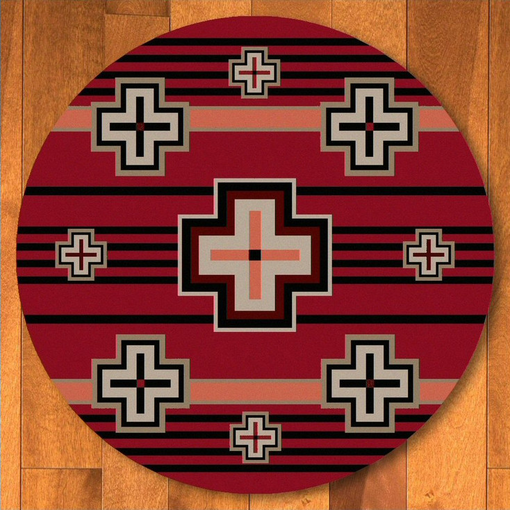 8' Bounty Red Southwest Round Rug