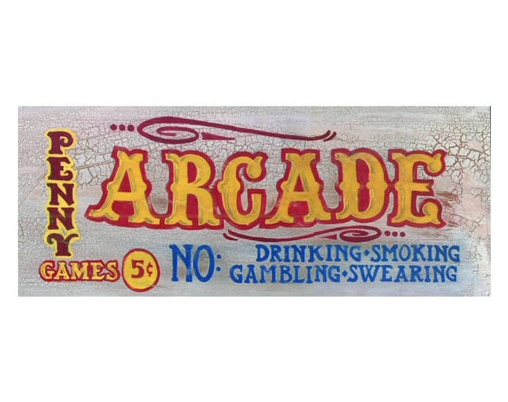 Custom Arcade Vintage Style Wooden Sign