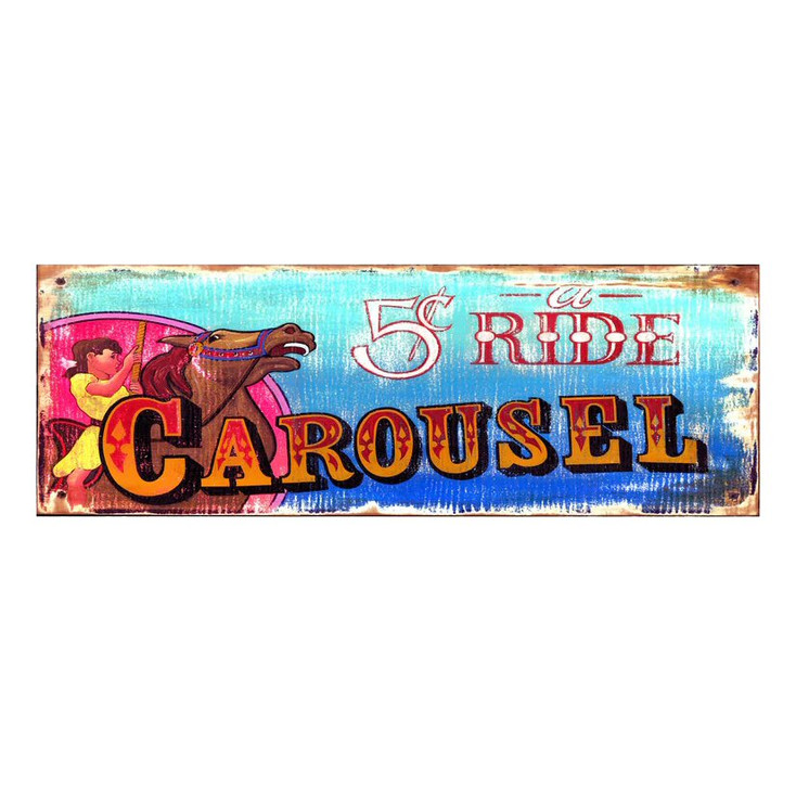 Custom Carousel Vintage Style Wooden Sign