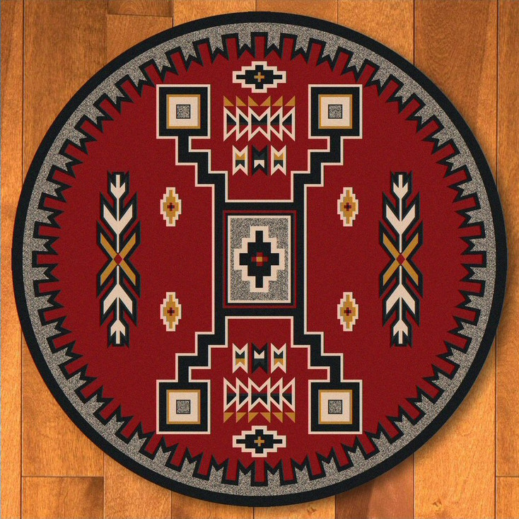 8' Old Crow Red Southwest Round Rug