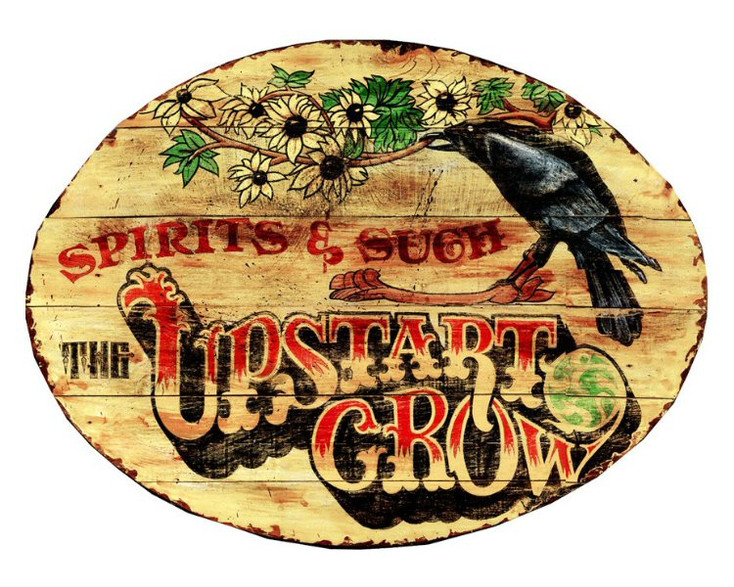 Custom The Upstart Crow Spirits and Such Vintage Style Wooden Sign