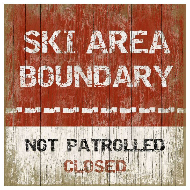 Custom Ski Area Boundary Vintage Style Wooden Sign