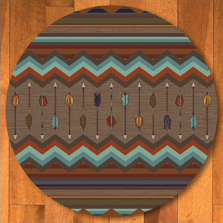 8' Cresting Fletcher Rainbow Southwest Round Rug