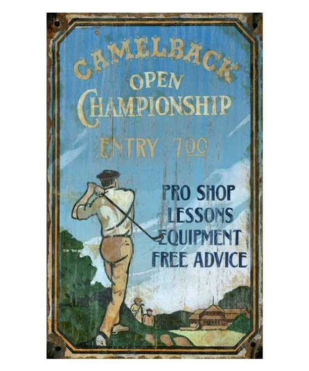 Custom Camelback Golf Vintage Style Wooden Sign