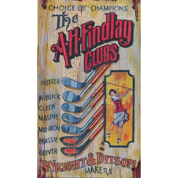 Custom The A H Findlay Clubs Vintage Style Wooden Sign