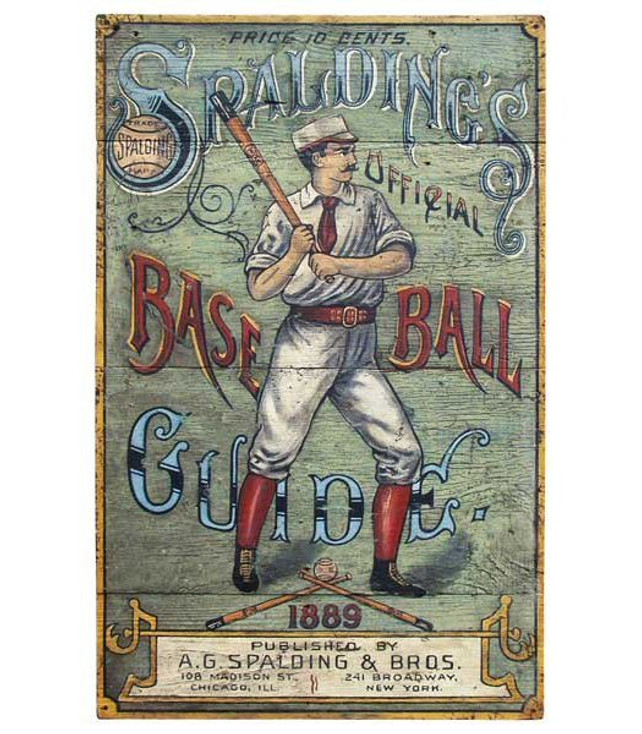 Custom Spalding's Baseball Guide Vintage Style Wooden Sign