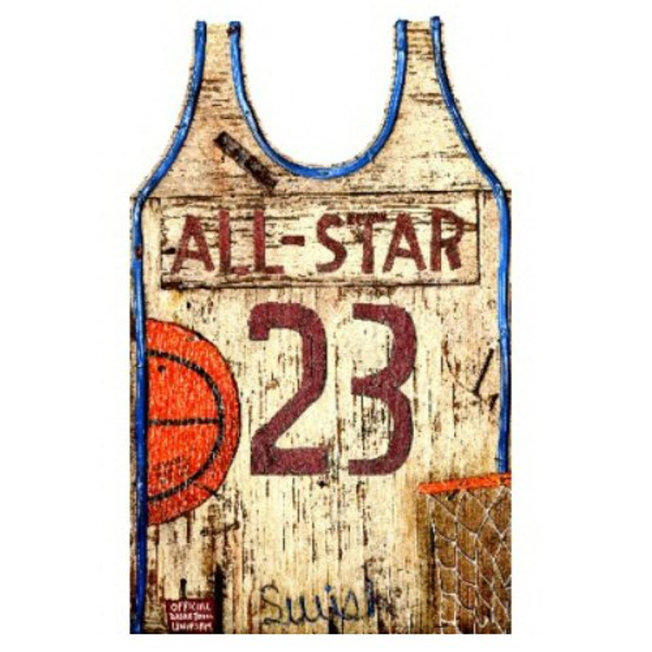 Custom Basketball Jersey Vintage Style Wooden Sign