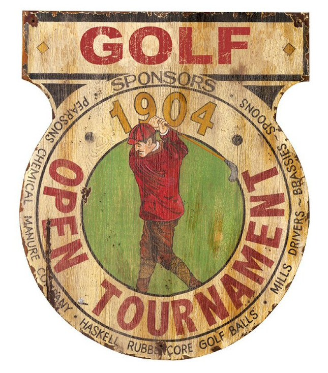 Custom Open Golf Tournament Vintage Style Wooden Sign