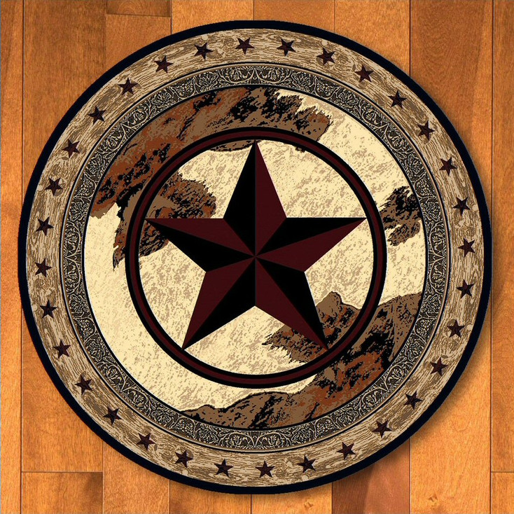 8' Ranger Hideout Western Star Round Rug