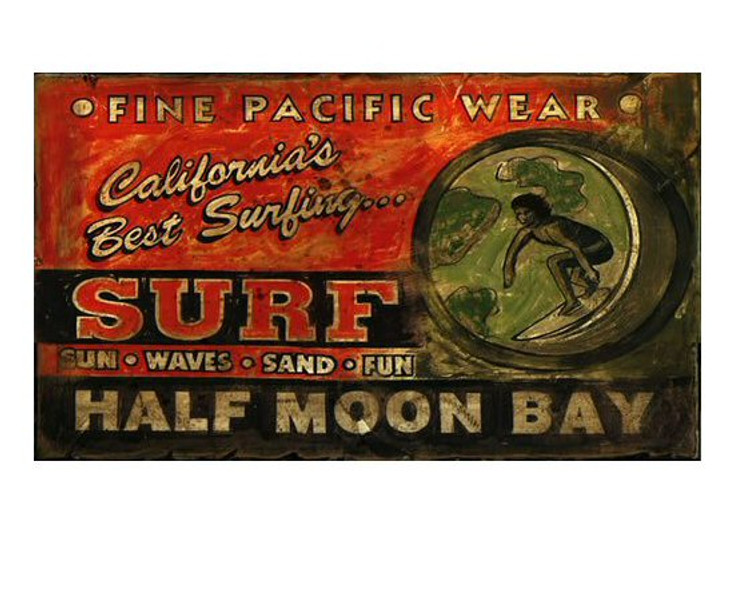 Custom Surf Shop Vintage Style Wooden Sign