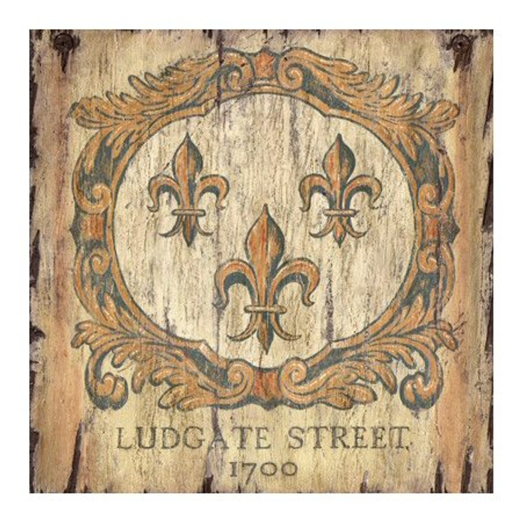 Custom Fleur De Lis 1700 Ludgate Street Vintage Style Wood Sign